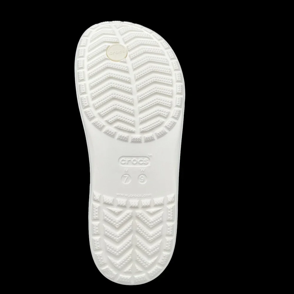 Crocs Bayaband Mens Flip Flop Sandals Size 7 White Navy Blue‎ Water Friendly